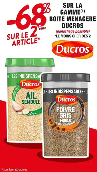 Ducros -68% sur le 2ème article sur la gamme boite menagere ducros