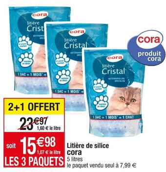 Cora x Carrefour Cora litière de silice offre