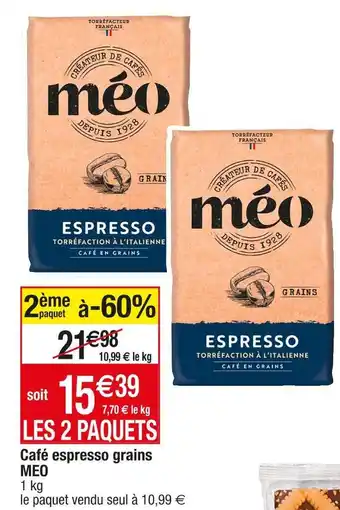 Cora x Carrefour Meo café espresso grains offre