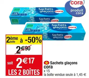 Cora x Carrefour Cora sachets glaçons offre