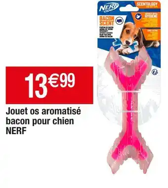 Nerf jouet os aromatisé bacon pour chien
