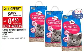 Cora x Carrefour Cora litière minérale parfumée absorbante offre