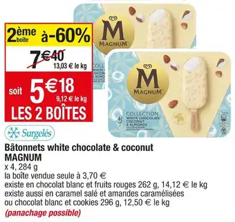 Cora x Carrefour Magnum bâtonnets white chocolate & coconut offre