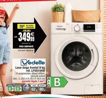 Cora x Carrefour Lave-linge vedette 9kg offre