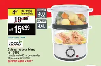 Cora x Carrefour Cuiseur vapeur blanc offre