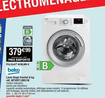 Cora x Carrefour Lave-linge beko 9kg offre