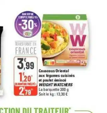 G20 Couscous Oriental aux légumes cuisinés et poulet émincé ON MINTAGE LITE WEIGHT WATCHERS offre