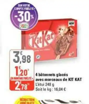 G20 4 bâtonnets glacés avec morceaux de KIT KAT offre