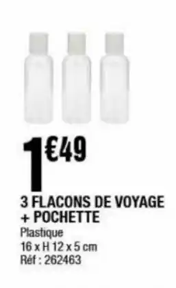 3 flacons de voyage + pochette