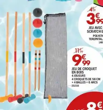 La Foir'Fouille Jeu de croquet en bois offre