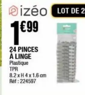 La Foir'Fouille 24 pinces à linge offre