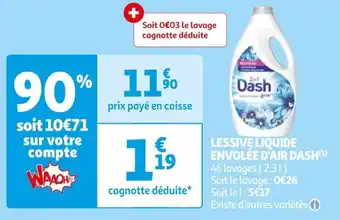 Auchan LESSIVE LIQUIDE ENVOLÉE D'AIR DASH offre