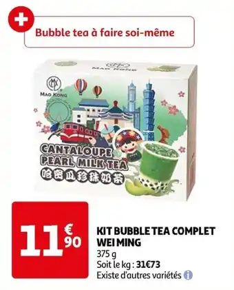Auchan KIT BUBBLE TEA COMPLET WEI MING offre