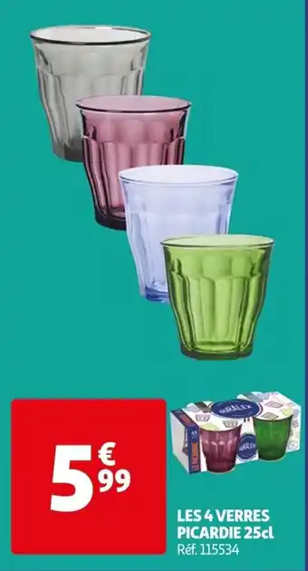 Auchan LES 4 VERRES PICARDIE 25cl offre