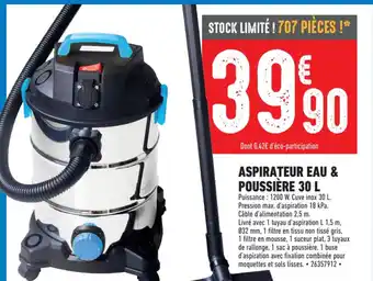 Brico Cash ASPIRATEUR EAU & POUSSIÈRE 30 L offre