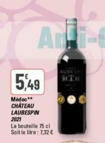 G20 Médoc** CHATEAU LAUBESPIN 2021 offre