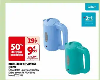 Auchan Bouilloire de voyage qilive offre