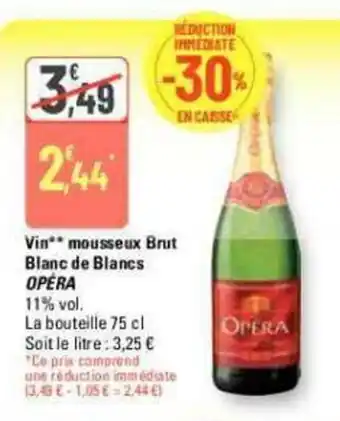 G20 Vin** mousseux Brut Blanc de Blancs OPERA offre