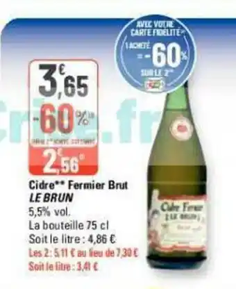 G20 Cidre** Fermier Brut LE BRUN offre