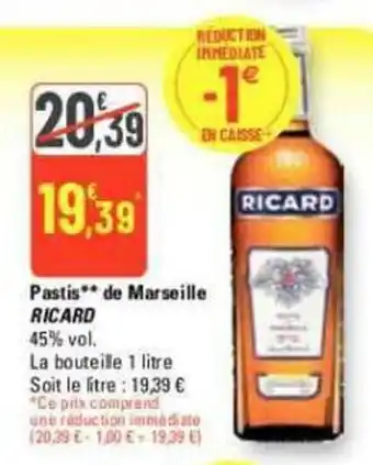 G20 Pastis** de Marseille RICARD offre