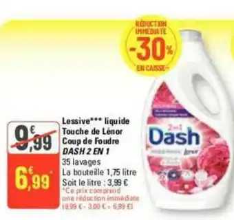G20 Lessive*** liquide Touche de Lénor coup de foudre DASH 2 EN 1 offre