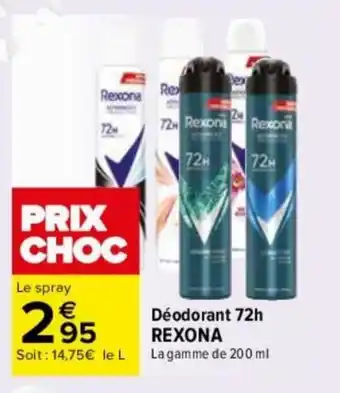 Carrefour Déodorant 72h REXONA offre