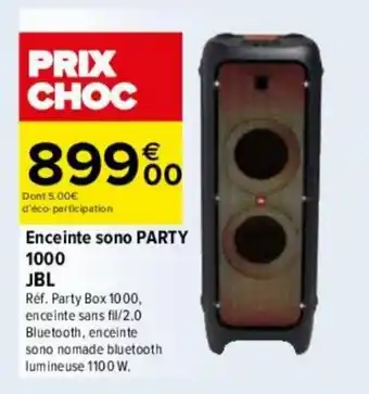 Carrefour Enceinte sono PARTY 1000 JBL offre