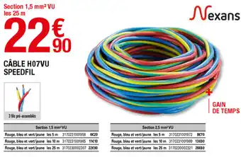 Brico Dépôt Câble HO7VU speedfil offre