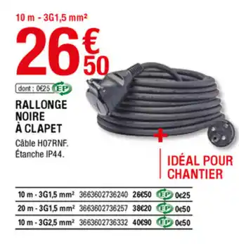 Brico Dépôt Rallonge noire à clapet offre