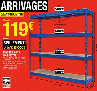 Brico Dépôt Étagère rack bois métal offre
