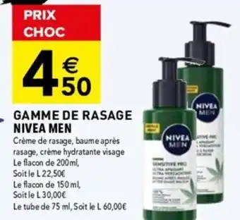 Carrefour GAMME DE RASAGE NIVEA MEN offre