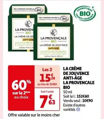 Auchan LA CRÈME DE JO ANTI-AGE LA PROVENÇALE BIO offre