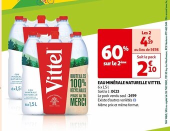 Auchan Supermarché Vittel eau minérale naturelle offre