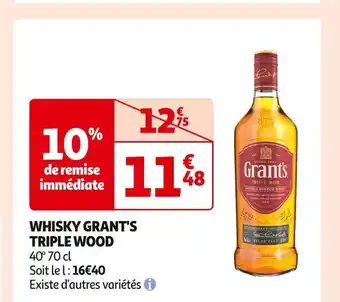 Auchan Supermarché Grant's whisky triple wood offre