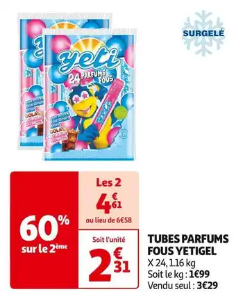 Auchan Supermarché Yetigel tubes parfums fous offre