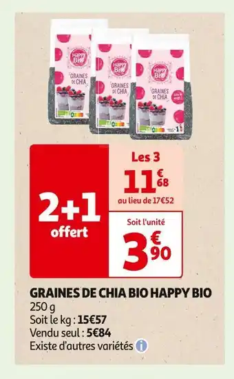 Auchan Supermarché Happy bio graines de chia bio offre