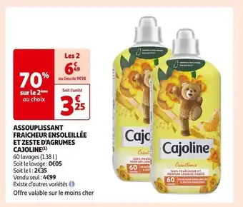 Auchan Supermarché Cajoline lessive capsules fraicheur ensoleillée et zeste d'agrumes (1) offre