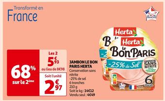 Auchan Supermarché Herta jambon le bon paris offre