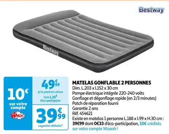 Auchan Bestway matelas gonflable 2 personnes offre