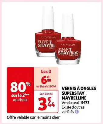Auchan Maybelline vernis à ongles superstay offre