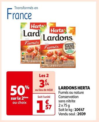 Auchan Supermarché Herta lardons offre