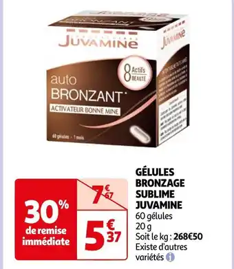 Juvamine gélules bronzage sublime