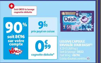 Auchan Dash lessive capsule envolée d'air (1) offre