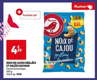 Auchan Auchan noix de cajou grillées et salées offre
