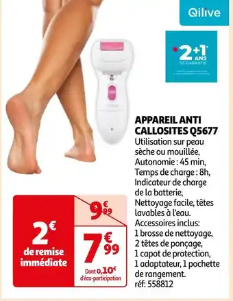 Auchan Qilive appareil anti callosites q5677 offre