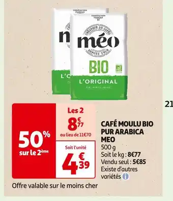 Meo café moulu bio pur arabica