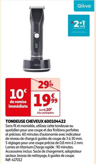 Auchan Qilive tondeuse cheveux 600104422 offre