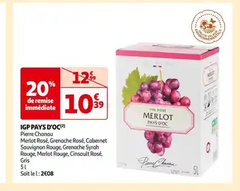 Auchan Supermarché Pierre chanau igp pays d'oc offre