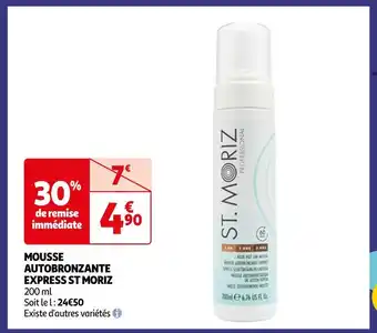 Auchan St moriz mousse autobronzante express offre