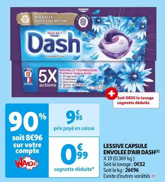 Auchan Supermarché Dash lessive capsule envolee d'air(1) offre